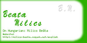 beata milics business card
