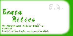 beata milics business card